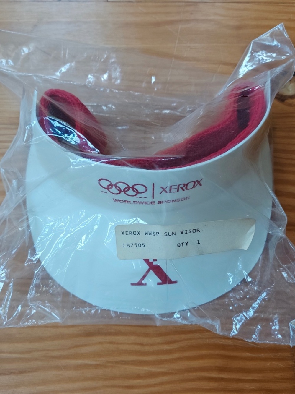 Vintage Xerox Visor Cap White Red Olympics NOS Sealed Y2K 90s Tech Sponsor Promo